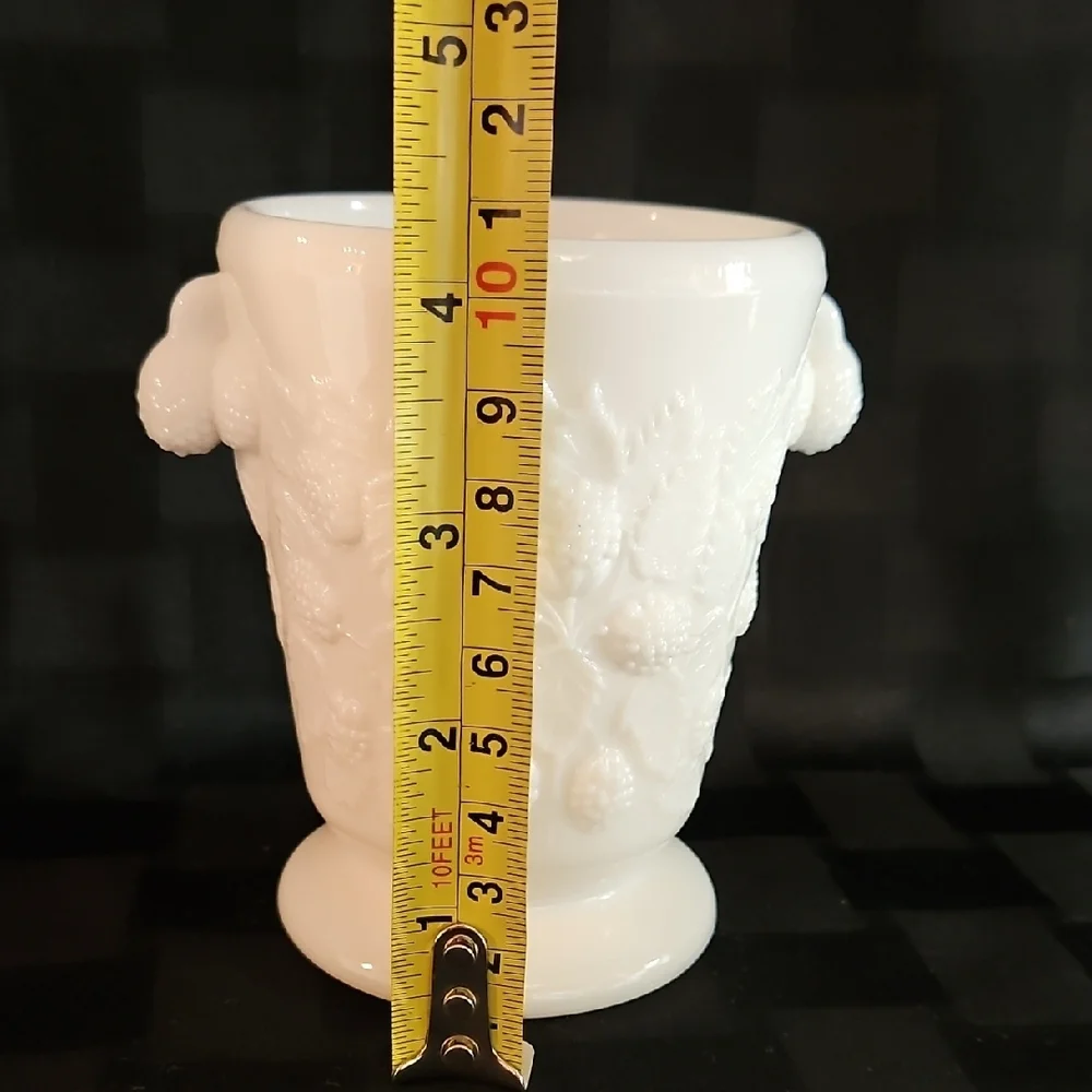 Westmoreland Milk Glass Footed Spooner in Raised Blackberry Pattern